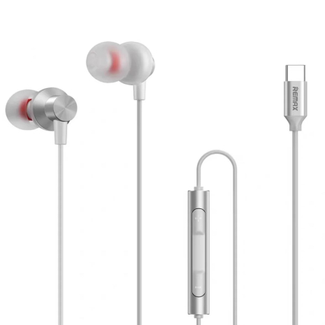 Наушники REMAX Type-C Metal Wired Earphone RM-560 silver