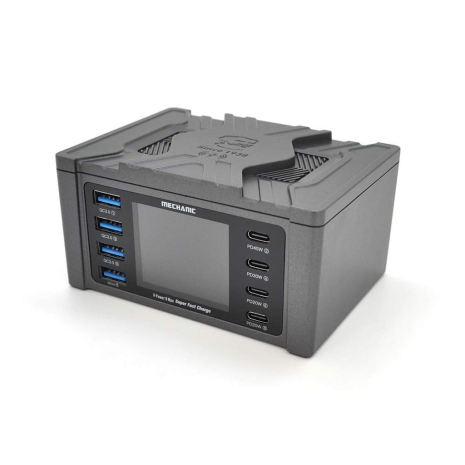 Зарядная станция с индикацией параметров зарядки Mechanic V- Power 8 Max 115W (2 Type C -20W/ 1 Type C 30W/ 1 Type C 45W/ 4 USB QC 3A/ Wireless charging 15W) Зарядная станция с индикацией параметров зарядки Mechanic V- Power 8 Max 115W (2 Type C -20W/ 1 Type C 30W/ 1 Type C 45W/ 4 USB QC 3A/ Wireless charging 15W)