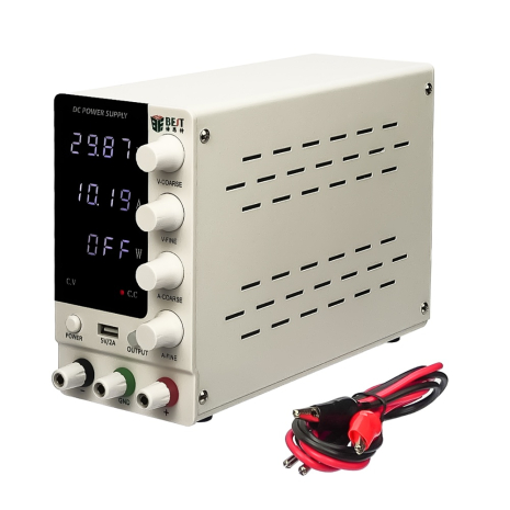 Блок питания лабораторный Best BST-3010D, 30V 10A, импульсный, с цифровой индикацией (V/A/W), USB 5V/2A Блок питания лабораторный Best BST-3010D, 30V 10A, импульсный, с цифровой индикацией (V/A/W), USB 5V/2A