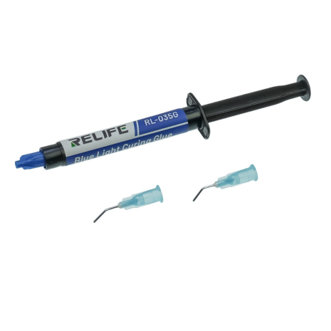 Клей UV Relife RL-035G Blue light glue, для фиксации линз и компонентов камеры, в шприце, 3 ml Клей UV Relife RL-035G Blue light glue, для фиксации линз и компонентов камеры, в шприце, 3 ml