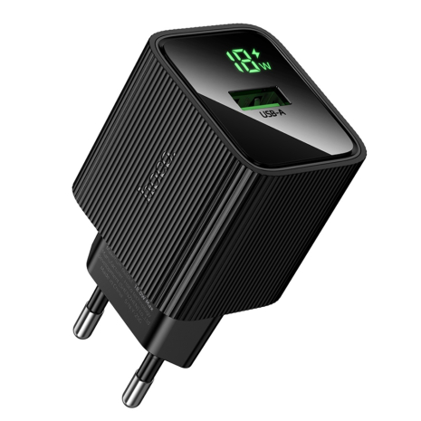 Сетевое зарядное устройство Hoco CS81A USB QC с дисплеем black Сетевое зарядное устройство Hoco CS81A USB QC с дисплеем black