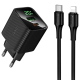 Сетевое зарядное устройство Hoco CS83A USB/ Type-C PD QC с дисплеем black + кабель Type-C to Lightning Сетевое зарядное устройство Hoco CS83A USB/ Type-C PD QC с дисплеем black + кабель Type-C to Lightning
