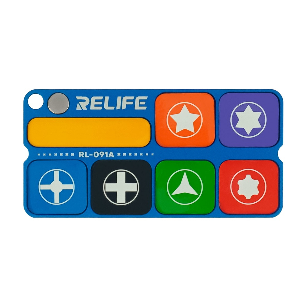Металлический лоток с магнитными секциями Relife RL-091A для сбора винтов и запчастей при разборке портативной техники Металлический лоток с магнитными секциями Relife RL-091A для сбора винтов и запчастей при разборке портативной техники