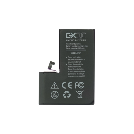 Акумулятор GXQC Supercharged для Apple iPhone 15 Pro Max IC HC, посилений (4780 mAh) [Service Pack]