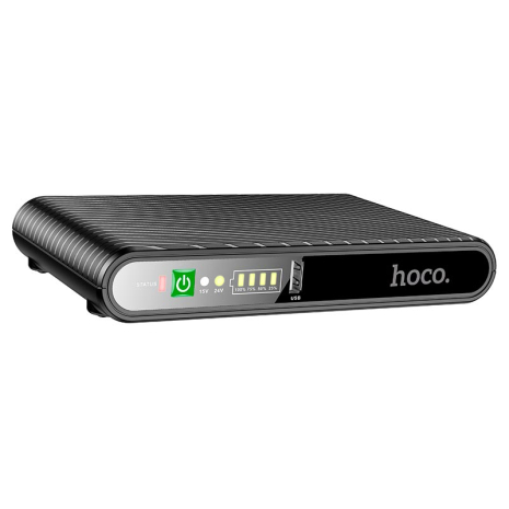 ДБЖ UPS для роутера HOCO DB63 10000mAh Cool Zinc emergency |DC: 5V/9V/12V, POE: 15V/24V; Black