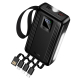 Повербанк HOCO Jingyao power bank dual lighting four cables J173 (20000mAh) |2C/2A, PD/QC, 22.5W/3A| black
