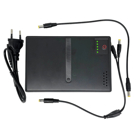 ДБЖ UPS DC1018L-D3 POE Type-C 9600mAh, під замінні АКБ 18650 4шт (В комплекті) D3 Black