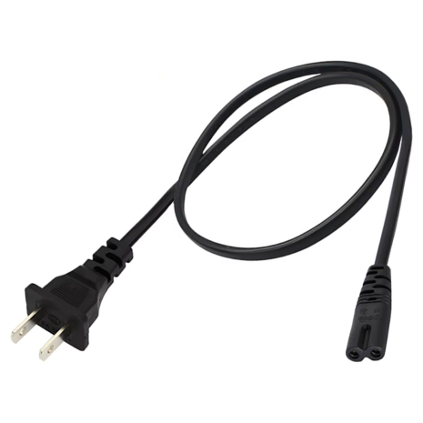 Кабель питания C7 to 2pin (американская розетка) 50cm(250V/6A Max) Power Cable For XBOX PS4 та ін. без упаковки, Black