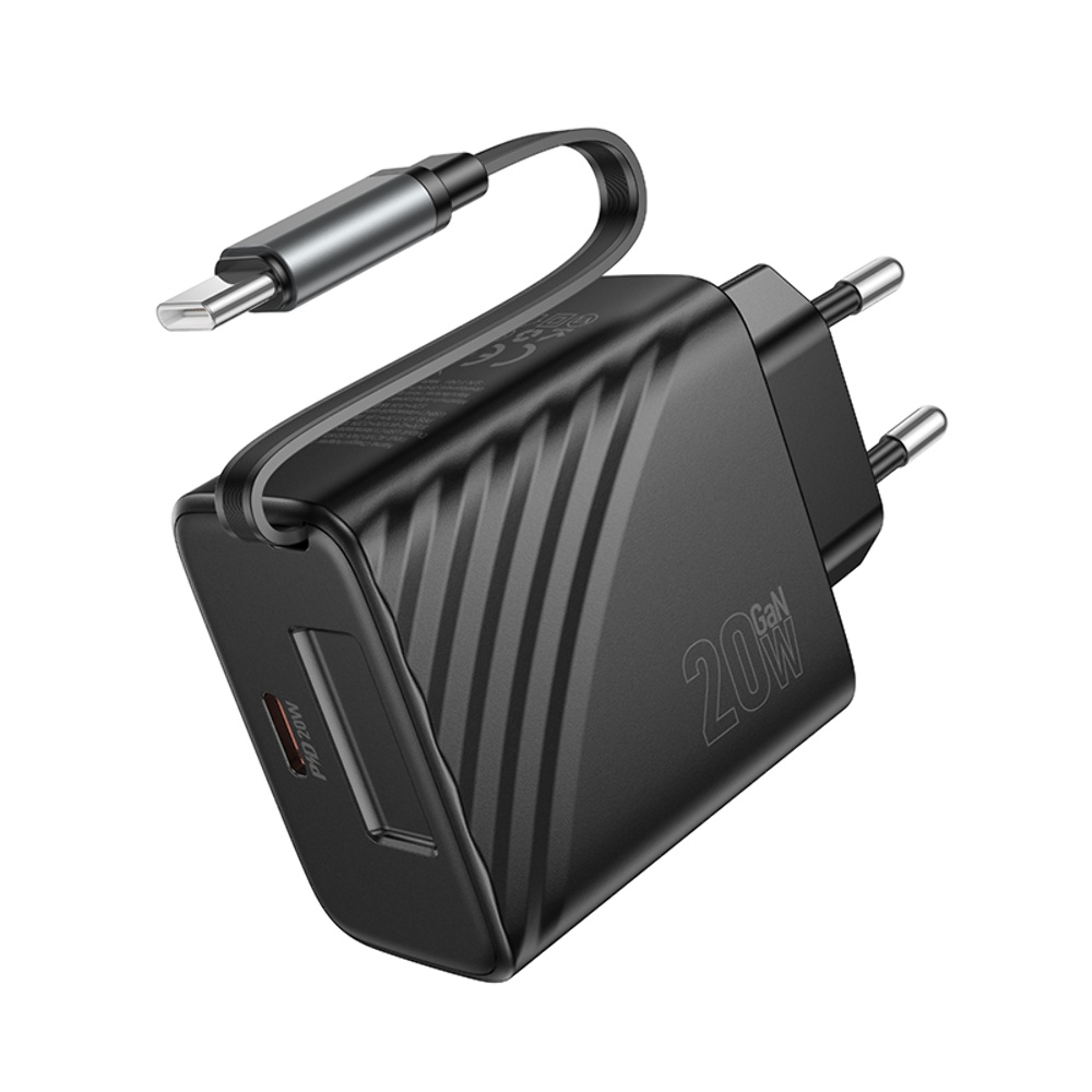 Сетевое зарядное устройство Hoco N57 Type-C PD + кабель Type-C black Сетевое зарядное устройство Hoco N57 Type-C PD + кабель Type-C black