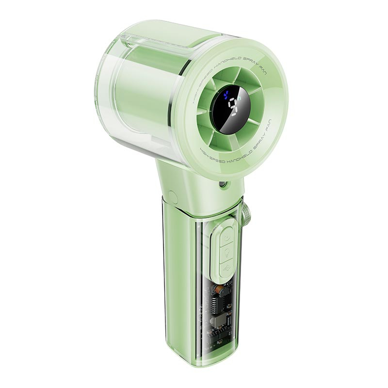 Вентилятор Hoco Spray series ice cooling handheld fan HX614 |100Levels, 60dB, 15h, 50mL| green Вентилятор Hoco Spray series ice cooling handheld fan HX614 |100Levels, 60dB, 15h, 50mL| green