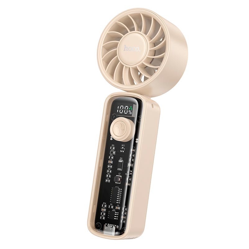 Вентилятор HOCO transparent foldable fan HX602 |2-6.5h, 100 Levels, 60dB| beige Вентилятор HOCO transparent foldable fan HX602 |2-6.5h, 100 Levels, 60dB| beige