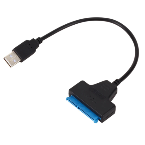 Кабель-адаптер SATA III 22pin to USB(2.0) 480Mbps Black | Для HDD и SSD