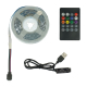 LED стрічка USB RGB 5V, IP 20, 10м, з пультом, на самоклейці