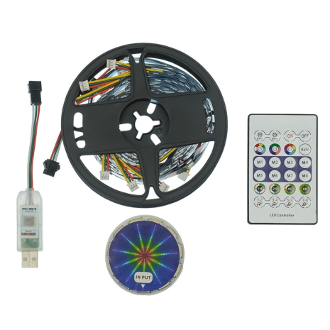 LED звезда USB RGB 5V, IP 20, 10 полос по 0,5м (5м), с Bluetooth и пультом, на самоклейке