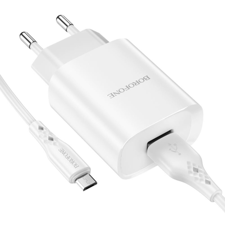 Сетевое зарядное устройство Borofone BN1 USB белое + кабель USB to MicroUSB Сетевое зарядное устройство Borofone BN1 USB белое + кабель USB to MicroUSB