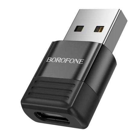 Адаптер BOROFONE BV18 USB male to Type-C female USB2.0 adapter black Адаптер BOROFONE BV18 USB male to Type-C female USB2.0 adapter black